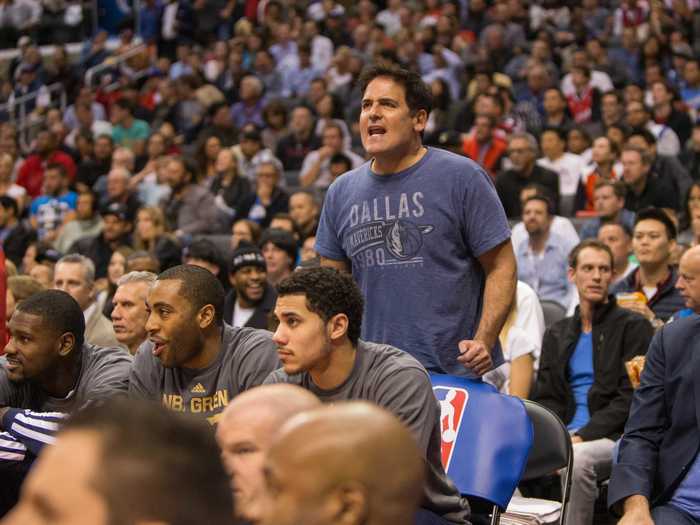 Known for his loud and energetic personality, you can always catch Cuban yelling courtside during Mavericks games.