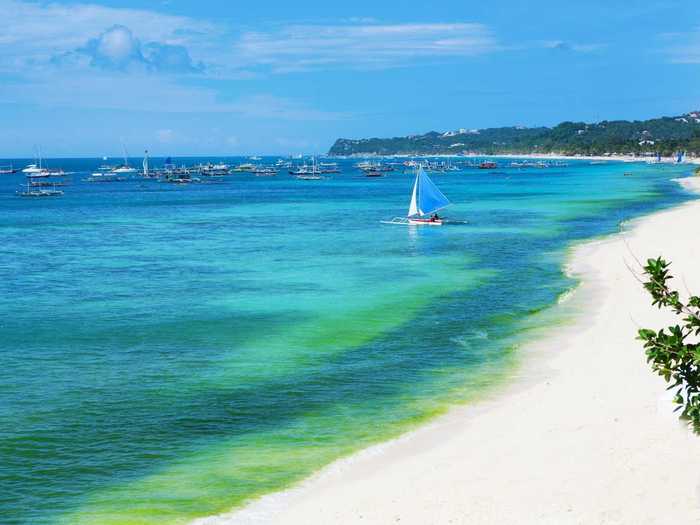 Located south of the island of Manila, the Philippine island of Boracay remains somewhat undiscovered. Visitors can enjoy sailing, snorkeling, and the Mt. Luho view deck, which provides incredible views of the entire island.