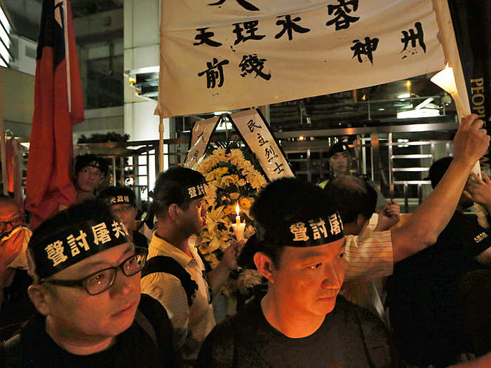 Despite the paranoia on mainland China, there were still relatively robust protests in Hong Kong last year. "We will never forget the Tiananmen massacre, because until now there