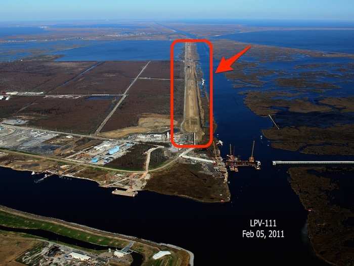 Last year it was discovered that a new levee, meant to block storm surges and flooding, had sunk up to six inches for a stretch longer than a mile. A year before, another levy was found to have dropped three feet.