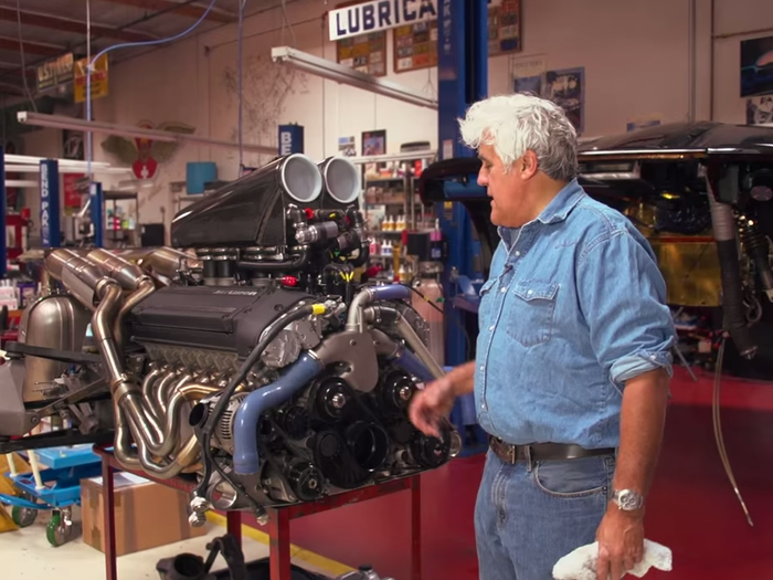 Power for the F1 came from a naturally aspirated 6.1 liter BMW V12— seen here in Jay Leno