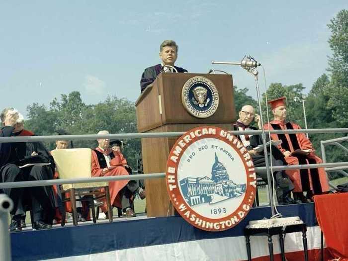 John F. Kennedy — American University, 1963