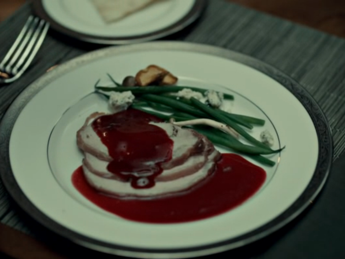 ("Amuse-Bouche," season 1, episode 2): Hannibal serves Jack Crawford what he calls Pork Loin with Red Fruit Cumberland Sauce. While we don