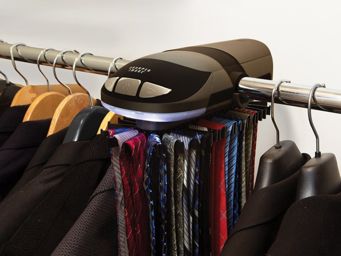 For the organizer – a motorized tie rack.