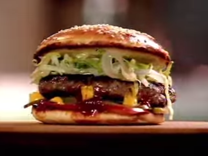 Blumenthal says that *this* is the ultimate hamburger. He and his culinary team spent six months traveling to famous burger restaurants, meeting with food scientists, and experimenting in their lab before revealing the perfect specimen.