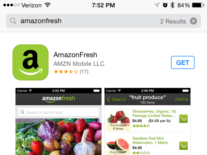 After that you have to head to the App Store and get the AmazonFresh app.