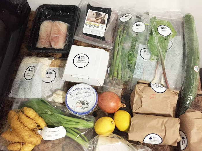 My least favorite thing about Blue Apron was how all the ingredients came en masse. They did not have individual labels explaining which recipe they went with.