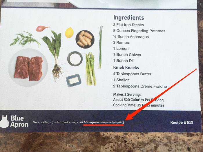 I ended up going online to the recipe page to see how they were shaving and cutting the asparagus. I really love that Blue Apron has dedicated pages with advice on how to cook each dish.