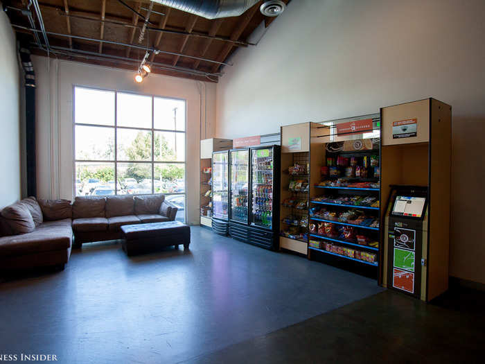 The lobby leads into a large kitchen area. There