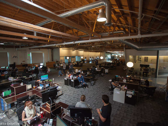 The main office floor is pretty wide open. Each area is divided by teams.