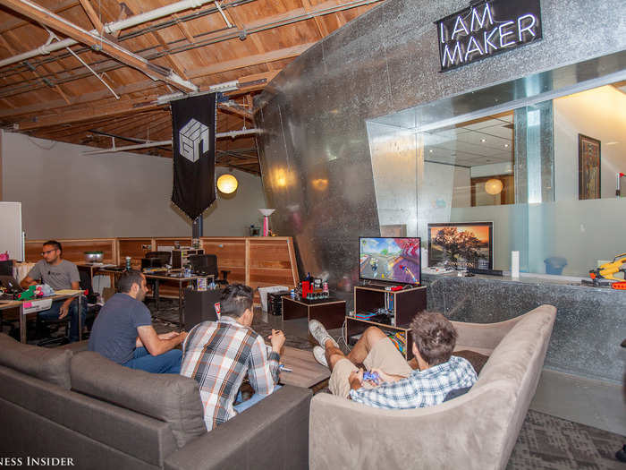 Maker was formed by prominent YouTubers to be a network for YouTube stars, by YouTube stars. Though the company has changed a lot over the years, the team is still having fun. Here, a couple of employees played Mario Kart.