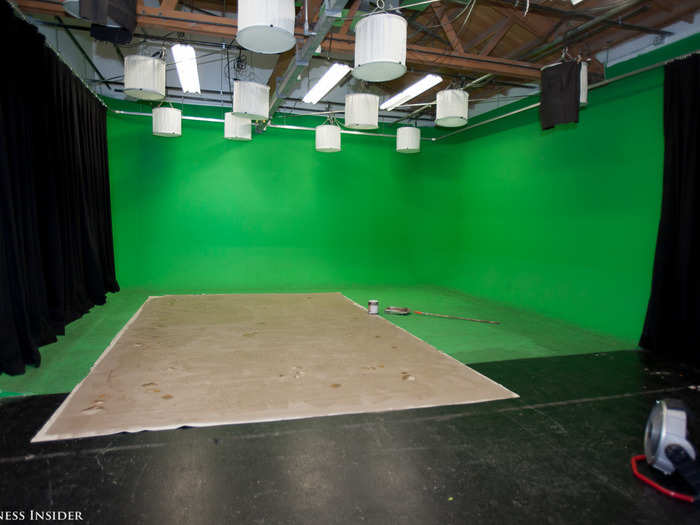 Another one was being set up for a "green screen" shoot.