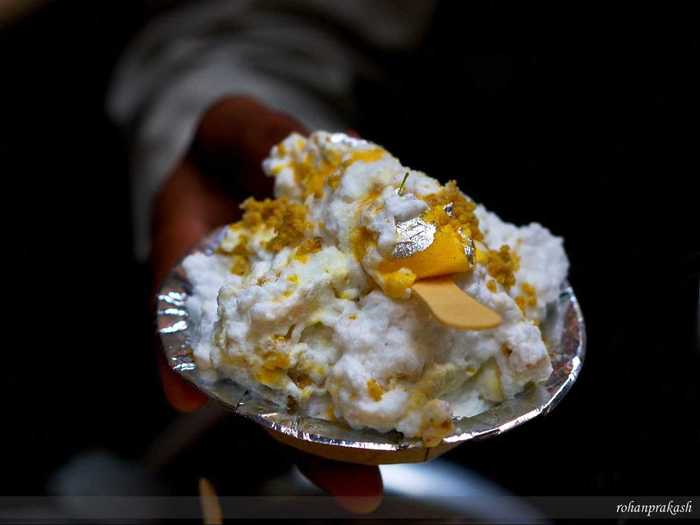 Sink your spoon into a Daulat ki chaat, a popular snack from Old Delhi, India, and you’ll get layers of sweetened milk spiced with saffron, pistachios, dried condensed milk, and sometimes, a silver leaf called varg. The dish can’t withstand warm temperatures, which is why it’s only around when it gets close to winter.