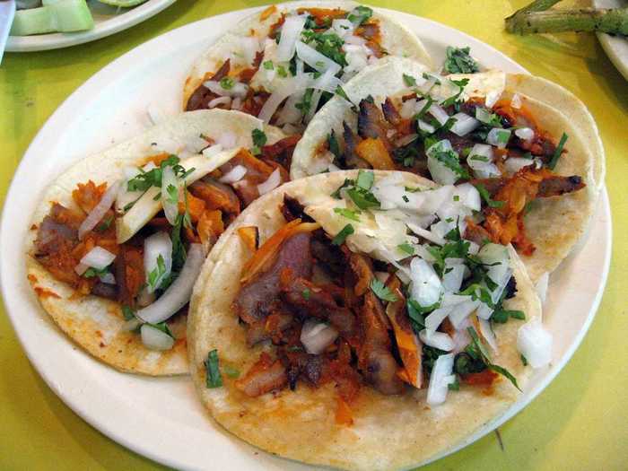 If you’re in Mexico City, be sure to try the Tacos Al Pastor, a succulent taco made of pork marinated in chile and pineapple that