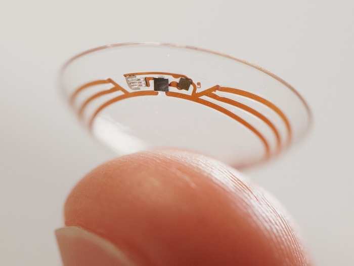 Google X developed this smart contact lens, that can monitor the level of glucose in tears and help diabetics control their blood sugar.