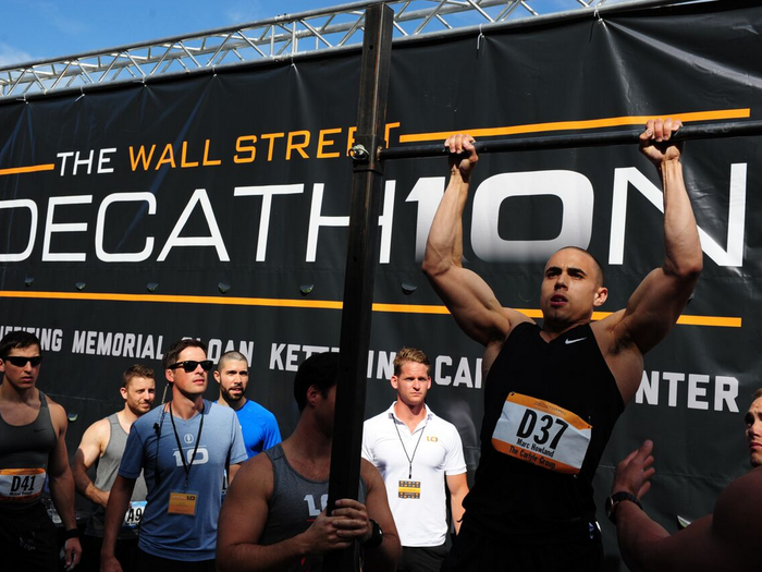 Marc Howland, a 26-year-old associate at The Carlyle Group, cranked out 30 pull-ups.