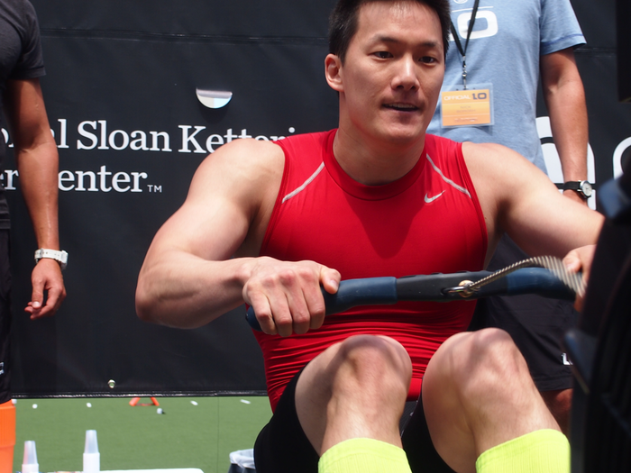 Jay Li, who works at Trafelet Brokaw & Co., finished the 500M row in 01:31.07.
