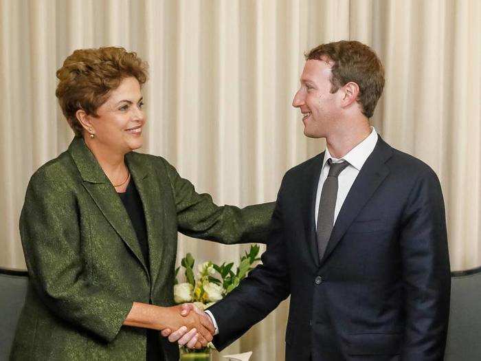 Besides other tech celebrities, Zuck frequently meets with other important people like Brazil