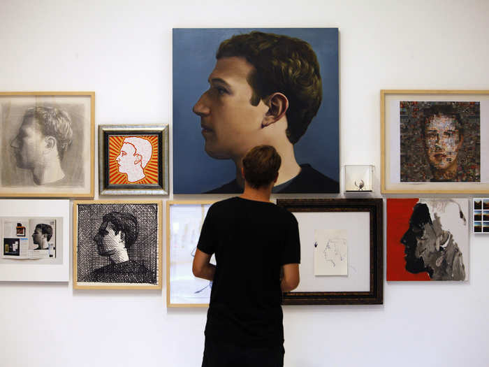 In Singapore, artist Zhu Jia dedicated an exhibition to him called "The Face of Facebook."