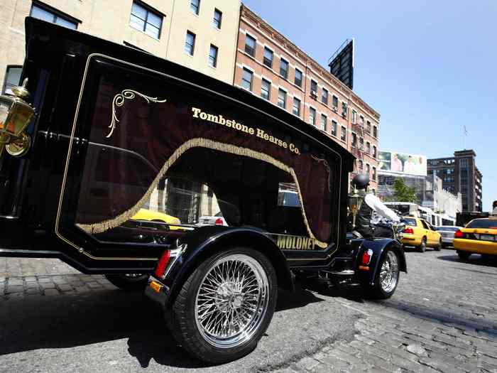 Other motorcycle enthusiasts can take a last drive on Peter Maloney’s Tombstone Hearse Co.