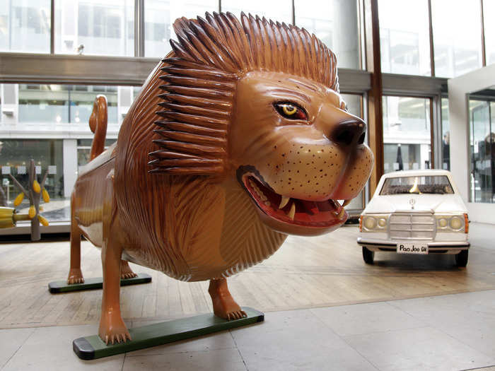 The beautiful coffins are considered folk art in many circles. This lion shaped coffin was on display for the exhibition "Boxed: Fabulous Coffins from UK and Ghana” which happened in London in 2012.