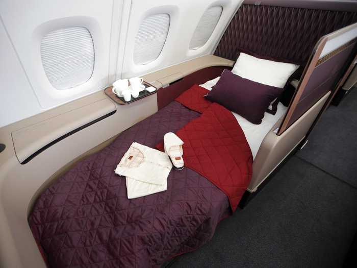 The first-class seats of Qatar Airways are just as impressive as the cockpit.