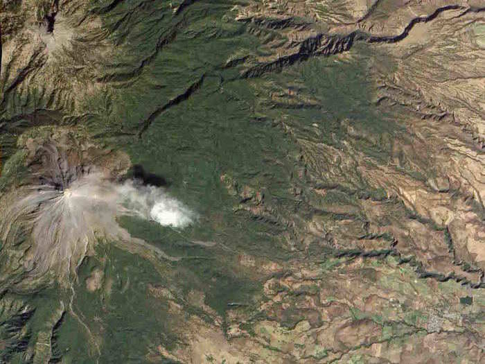 Colima volcano, shown in this image captured by one of NASA