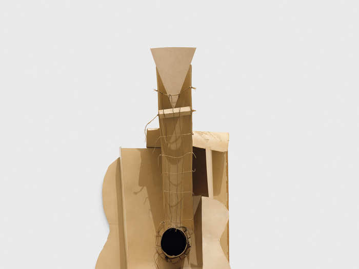 Picasso made this cardboard and rope sculpture five years after "The Young Ladies of Avignon." The algorithm ranked it as the most creative piece of cubist art.