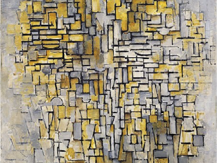 Cubism dominated early 20th century art. Believe it or not, this Piet Mondrian painting is of a tree, in classic cubist style.