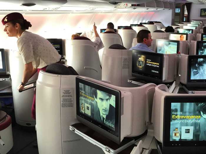 Watching a movie on a plane will never be like a trip to the cinema, but these screens are pretty massive.