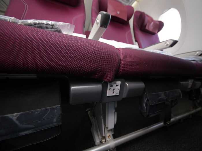 Every seat in economy has a power outlet, USB plug and even a personal phone that lets you send and receive text messages during your flight.