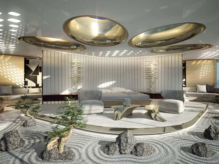 Surrounded by a zen garden, the suite is certainly a place of utmost tranquility.