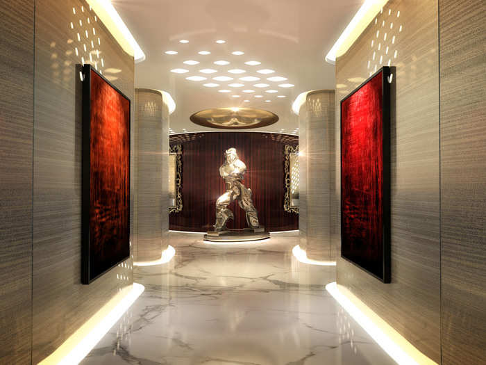 With solid marble floors, the hallways are as grandiose as those of a five-star hotel.