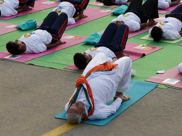 "I congratulate each & every person who practiced Yoga today & made the 1st #YogaDay a success," the prime minister said in a tweet.