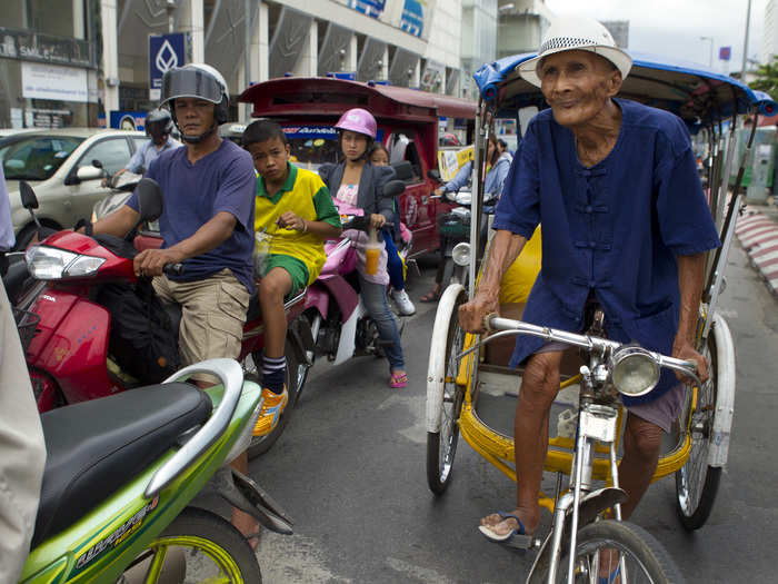 2. Thailand — 16.7% of the country work for themselves and transportation is one of the biggest sectors. Tuk tuks - or rickshaws - are staple ways of getting round the city and can earn you a decent wage in tourist heavy areas.