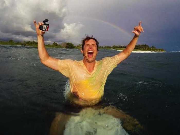 Nick Woodman shreds some waves.