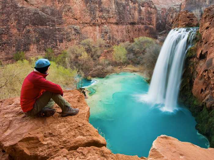 The Havasupai Falls, located in the Havasupai Reservation of Coconino County at the southwest corner of the Grand Canyon National Park, are known for their clear blue waterfalls adorned with travertine columns. Hidden amidst the popular Grand Canyon, the Havasupai Falls are not as nearly as crowded as the park considering the eight mile hiking trail you’ll need to take to Supai Village.