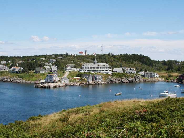 Monhegan, in Lincoln County, Maine, hosts a small island about 12 miles off of the mainland. Its miles of walking trails, stunning views, and wildlife have made it a National Landmark since 1966, but because there are no automobiles allowed in the area, it is only accessible by ferries.