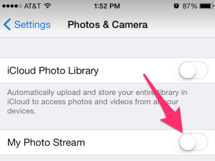 Disable My Photo Stream and don