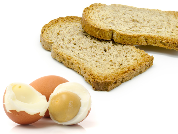 You should have picked: B) toast and eggs