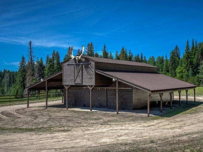 Every ranch has a barn, but this one has electricity, water, and an upper level storage area.