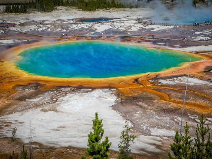 According to UNESCO, Yellowstone National Park, located in Wyoming and Montana, has half of the world’s geothermal features with over 10,000 examples, the world’s largest concentration of geysers, and an impressive variety of wildlife.