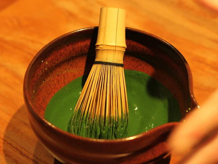 This thicker style of matcha requires a special whisk with different tines.