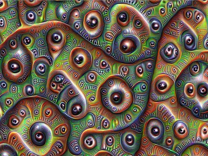 One AI network produced an incredibly nightmarish image of disembodied eyes.