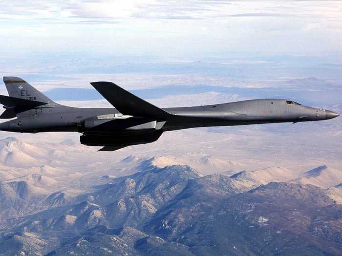 Its wings can be pivoted forward and backward, depending on the requirements for a particular mission. Wide open wings allow the B-1 to fly high above radar for astonishingly long distances.