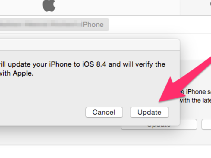 6. A new popup will appear telling you that iTunes will verify the update with Apple.