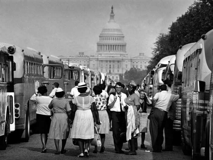 In August 1963, approximately 250,000 people took to the streets to participate in the March on Washington.