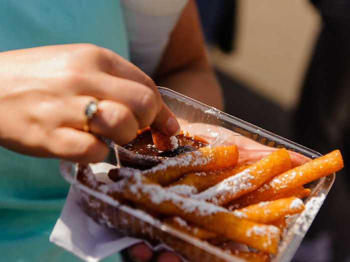 Feast on deep fried food at a state fair.