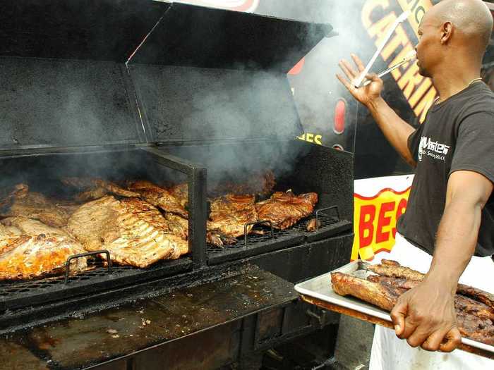 Pig out at the annual two-day Atlanta Bar-B-Q Festival on August 14th and 15th.