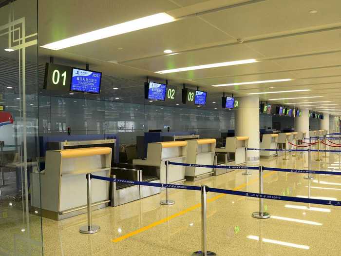 For passengers, the terminal features a shiny new check-in area.